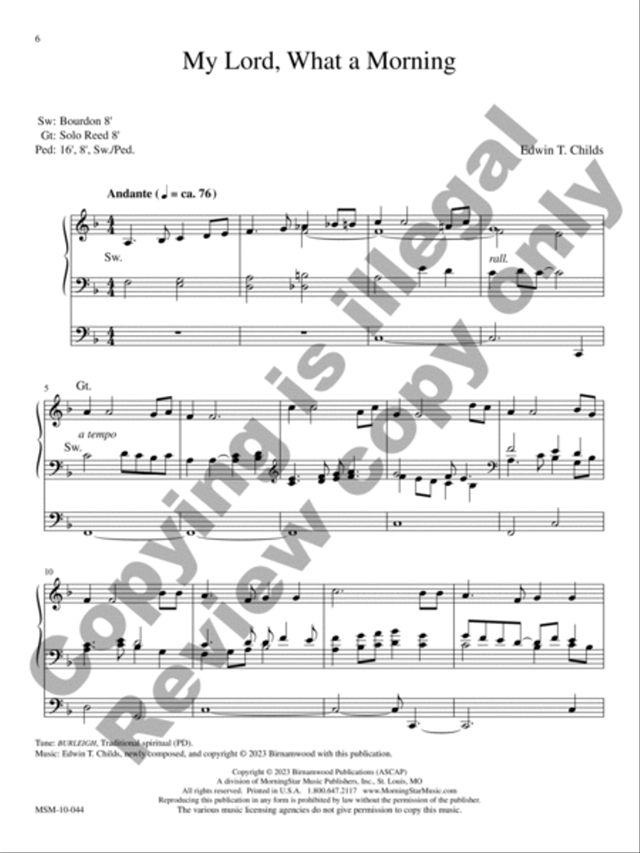 I Want Jesus to Walk with Me Organ scores gallery preview page 5