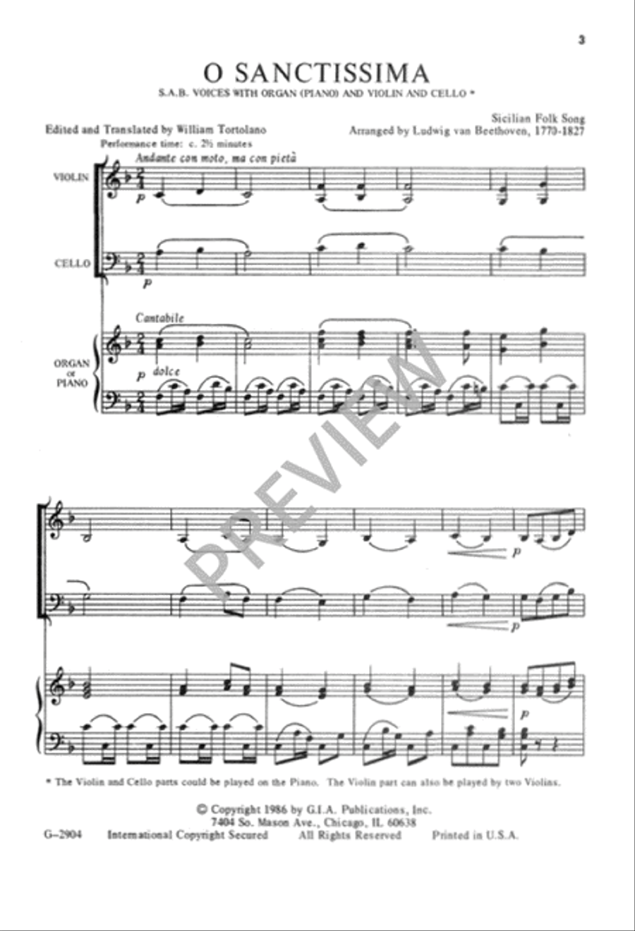 O Sanctissima 3-Part scores gallery preview page 4