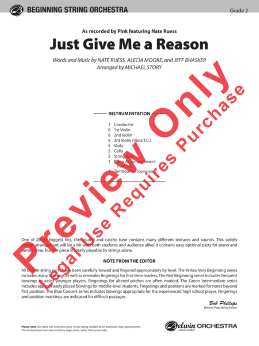 Just Give Me a Reason String Orchestra scores gallery preview page 2