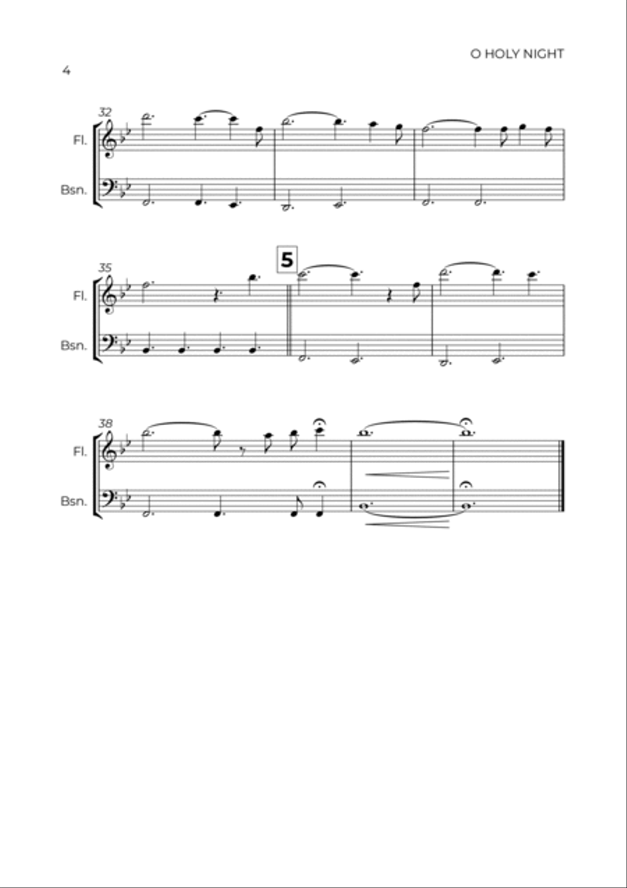 O Holy Night Woodwind Duet scores gallery preview page 4