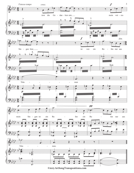 HENSEL: Nachtwanderer, Op. 7 no. 1 (transposed to A-flat major, G major, and F-sharp major)