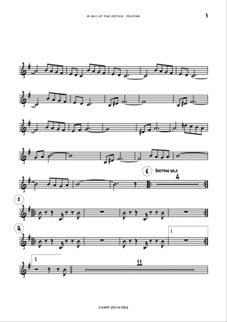 A day at the office (album) - 13 guitar parts Jazz Ensemble scores gallery preview page 2