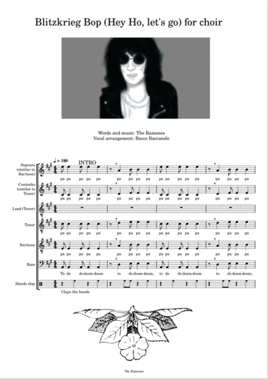 Blitzkrieg Bop 4-Part scores gallery preview page 2