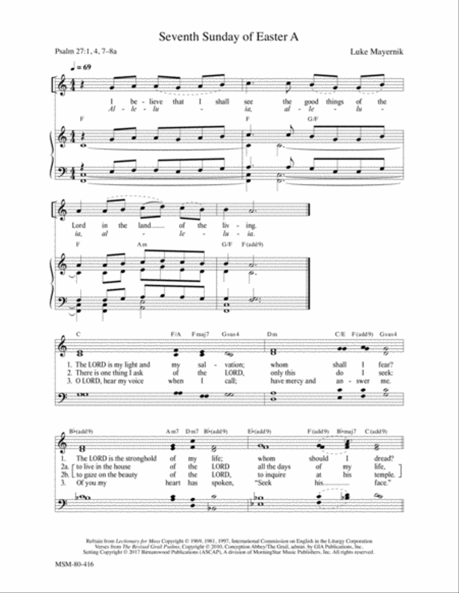 Seventh Sunday of Easter A 4-Part scores gallery preview page 1