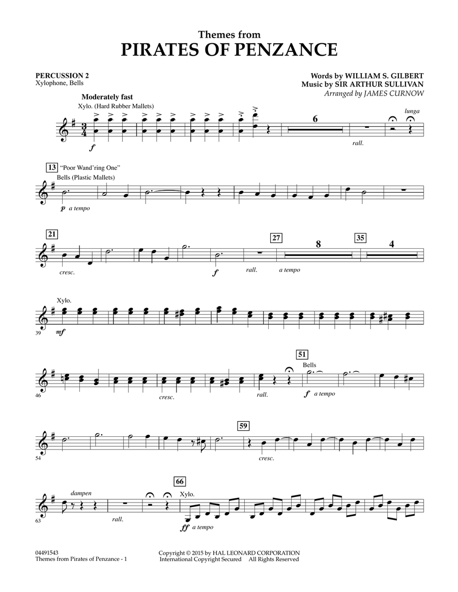 Themes from Pirates of Penzance - Percussion 2 Orchestra scores gallery preview page 1
