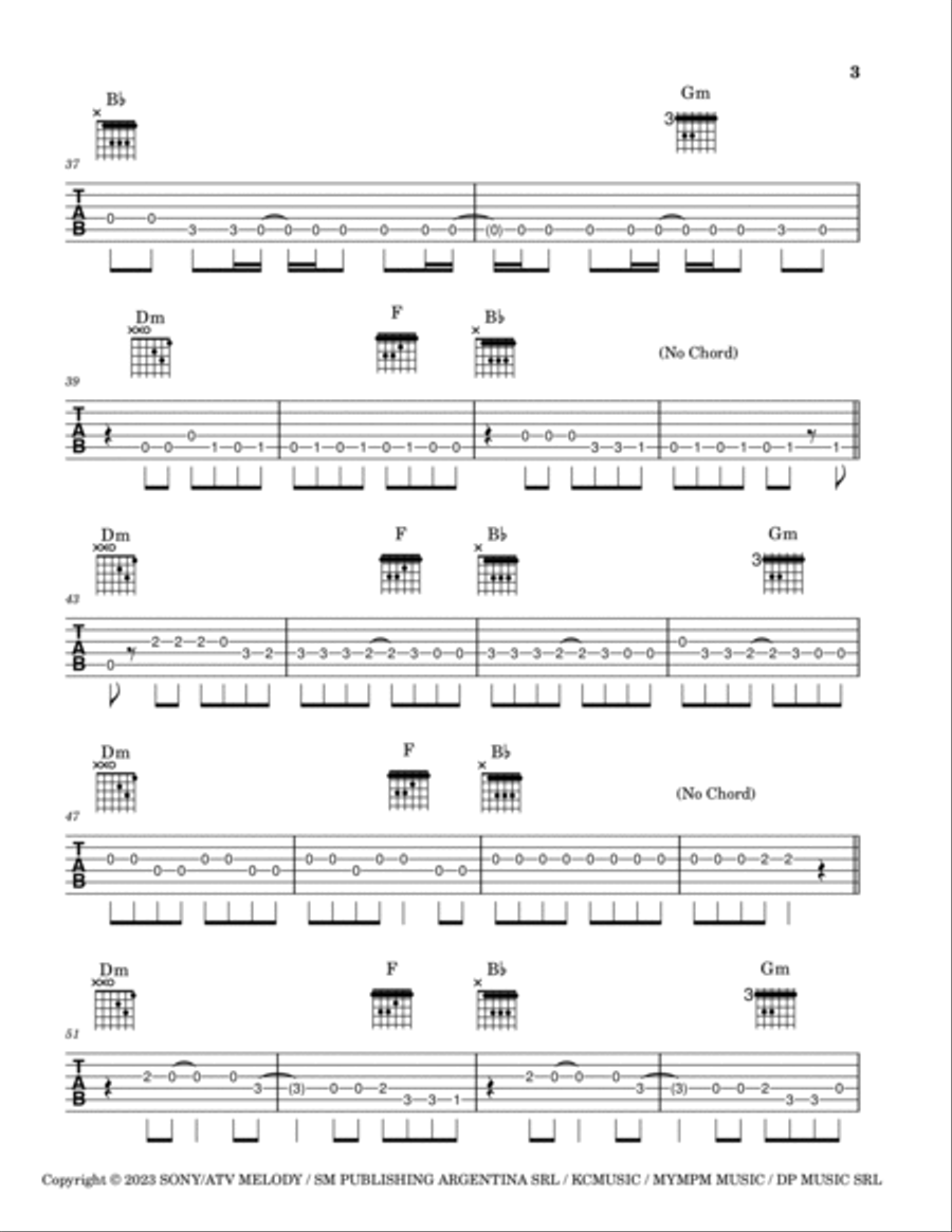 Shakira: Bzrp Music Sessions Vol. 53 Electric Guitar scores gallery preview page 3