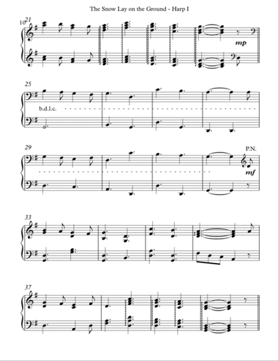 The Snow Lay on the Ground, Venite Adoremus, Harp I Celtic Harp scores gallery preview page 3