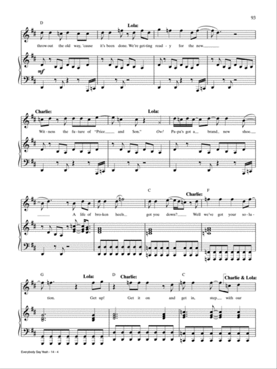 Everybody Say Yeah (from Kinky Boots) Piano, Vocal, Guitar scores gallery preview page 4
