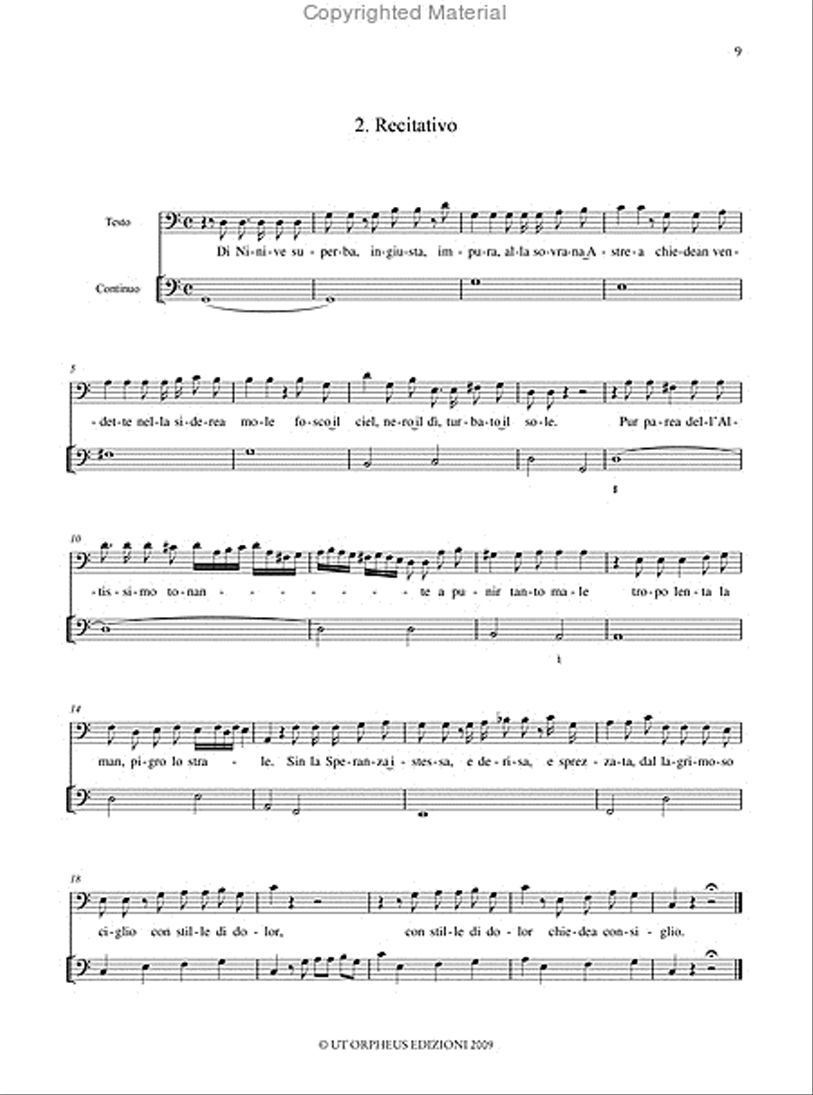 Giona. Oratorio for 5 Voices (SSATB), Strings and Continuo (Modena 1689). Critical Edition SSATB scores gallery preview page 4