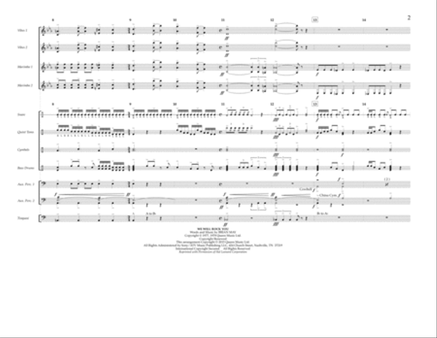 Queen Opener - Percussion Score Marching Band scores gallery preview page 2