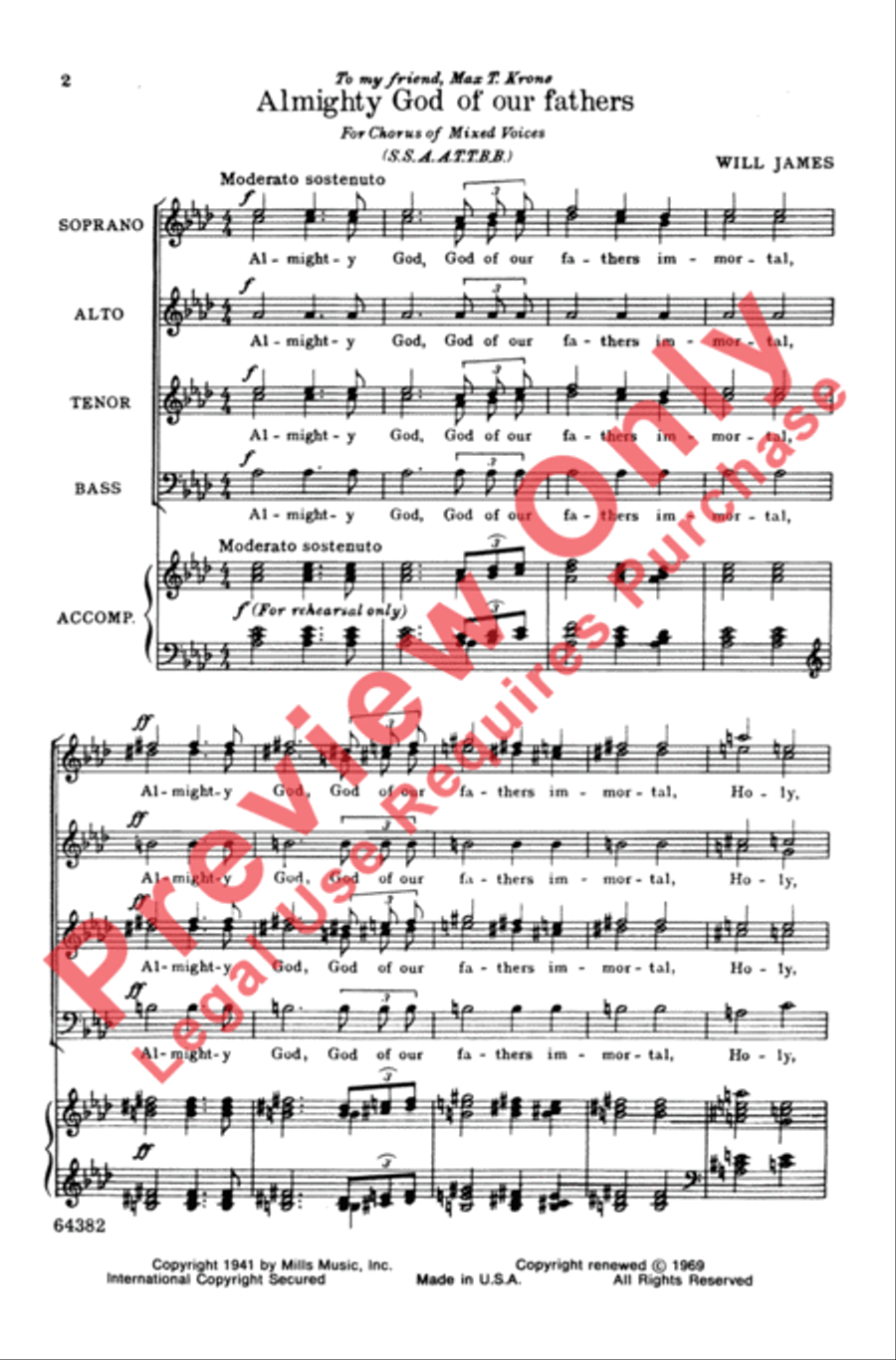 Almighty God of Our Fathers Almighty God of Our Fathers 4-Part scores gallery preview page 2