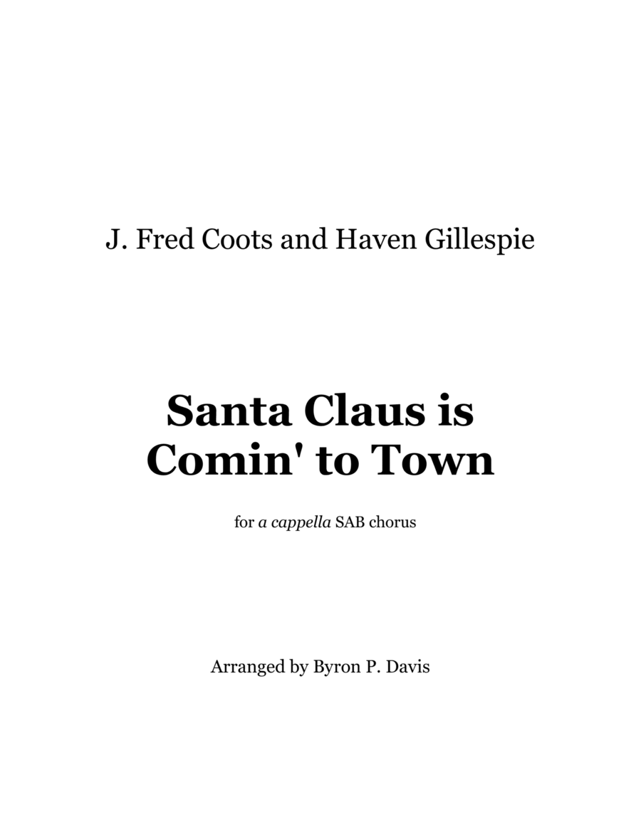 Santa Claus Is Comin' To Town 3-Part scores gallery preview page 1