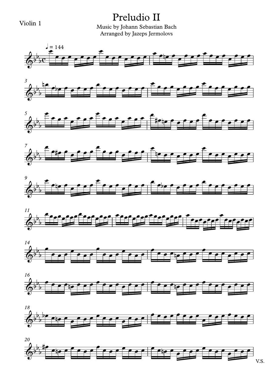 Prelude c minor for 2 violins String Duet scores gallery preview page 4