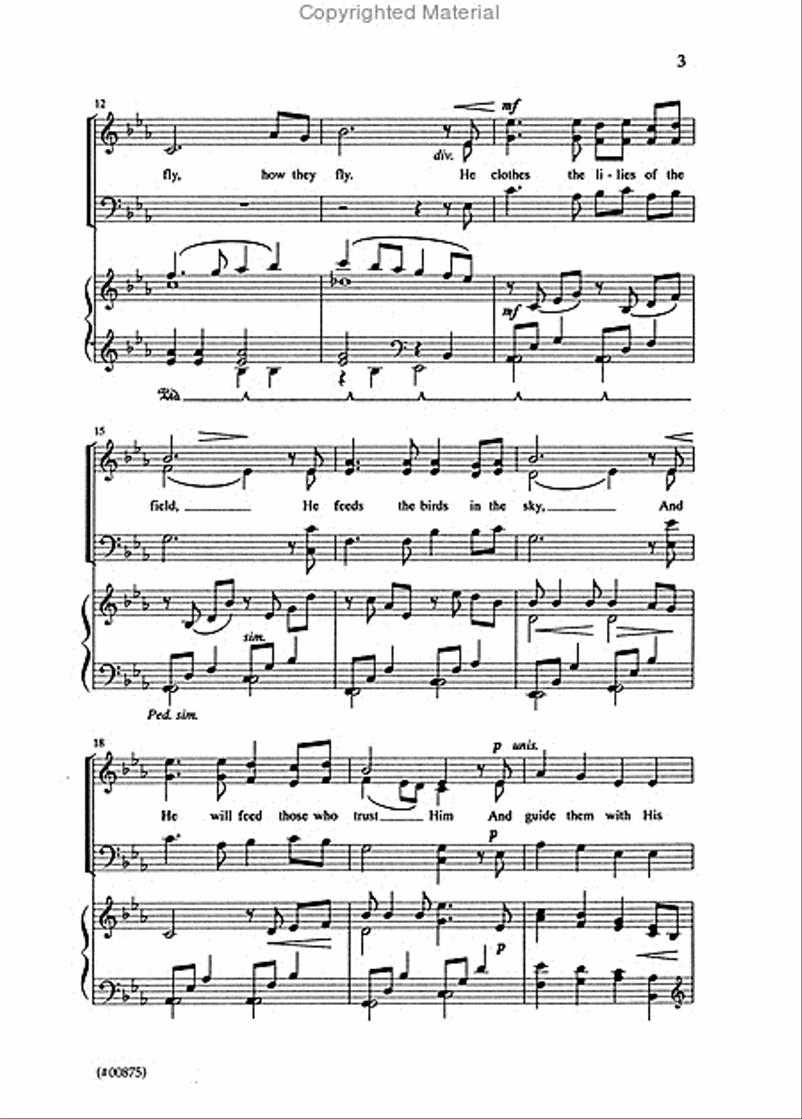 Consider the Lilies - SSATBB 4-Part scores gallery preview page 3