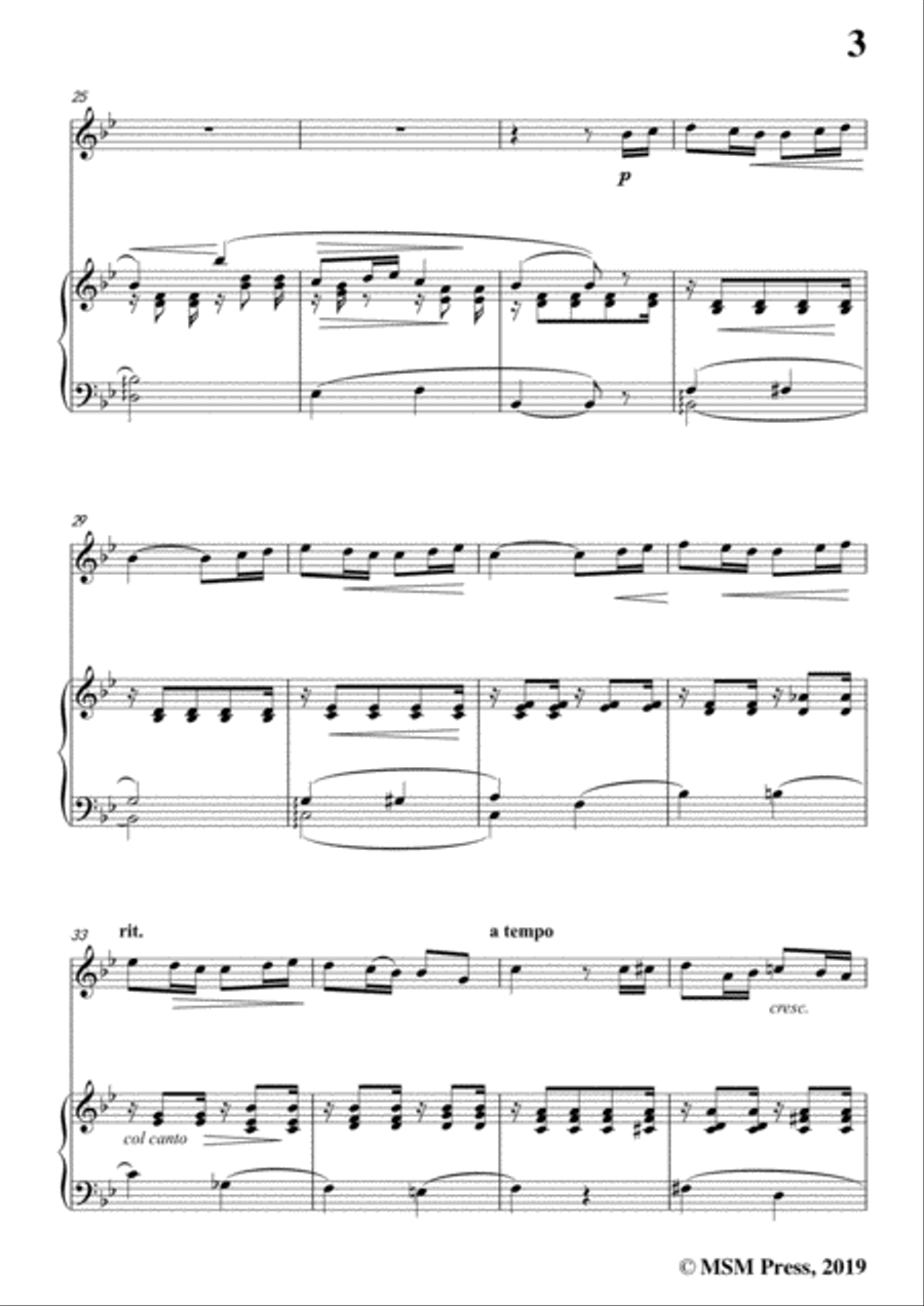 Tosti-Io voglio amarti!, for Flute and Piano Flute Solo scores gallery preview page 5