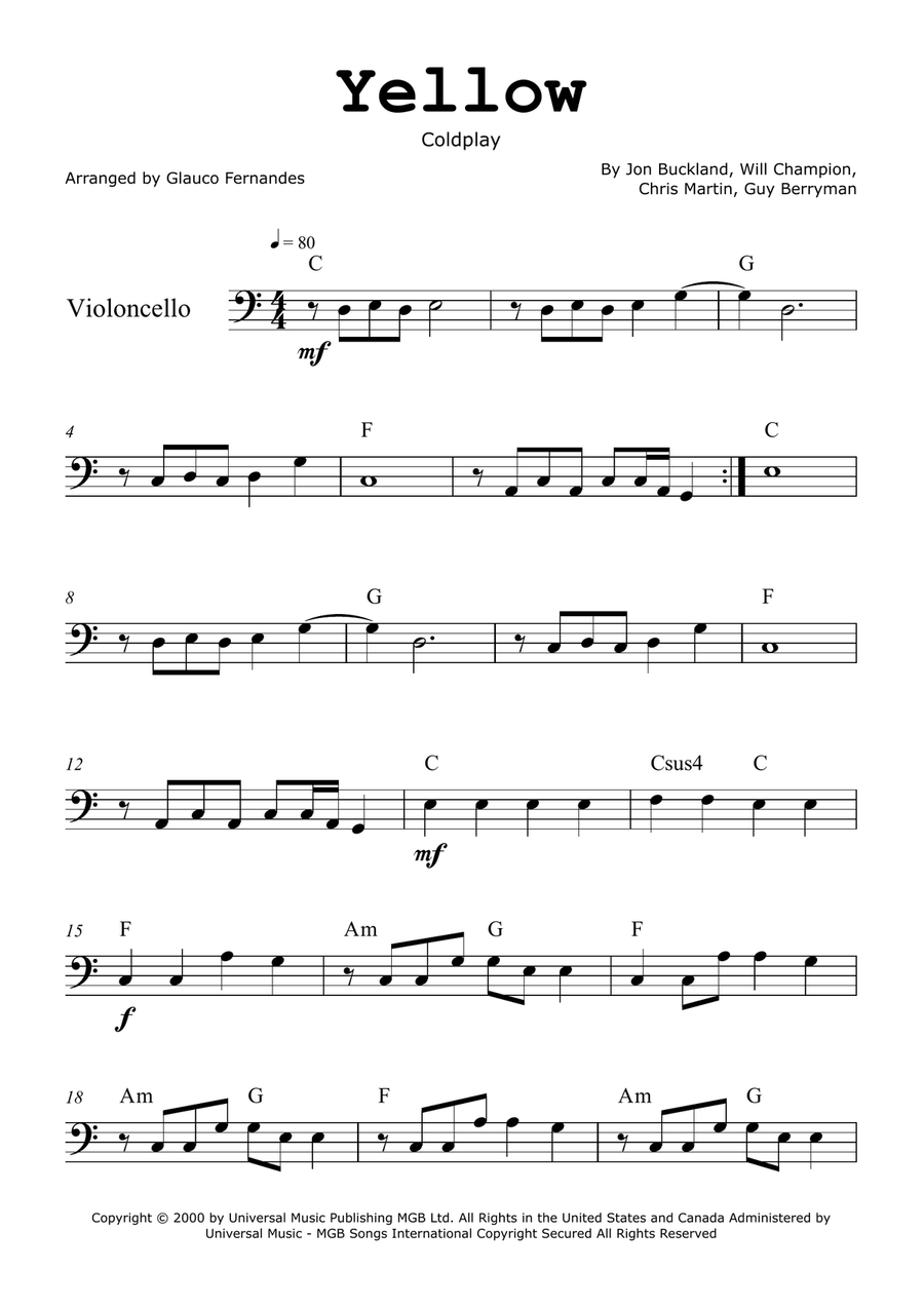 Yellow Chamber Music scores gallery preview page 1