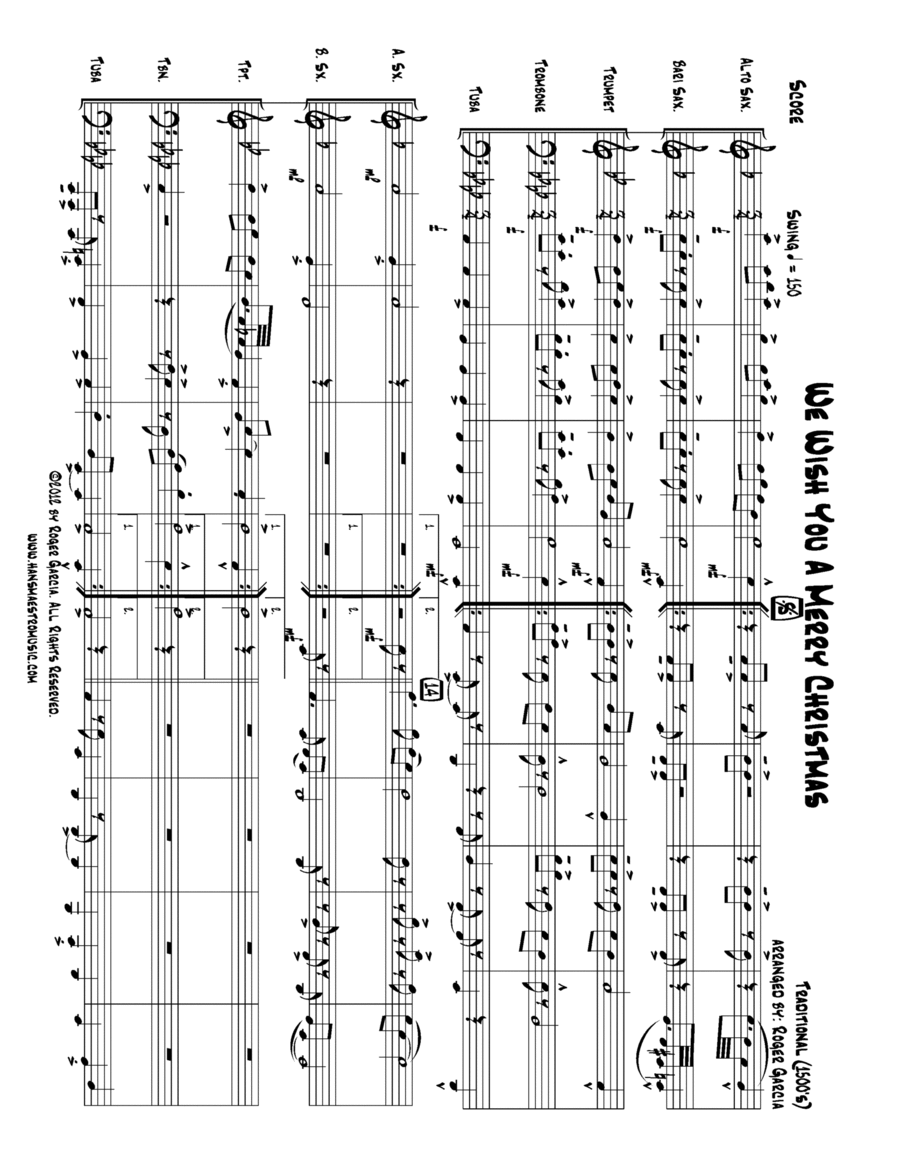 We Wish You A Merry Christmas Small Ensemble scores gallery preview page 1