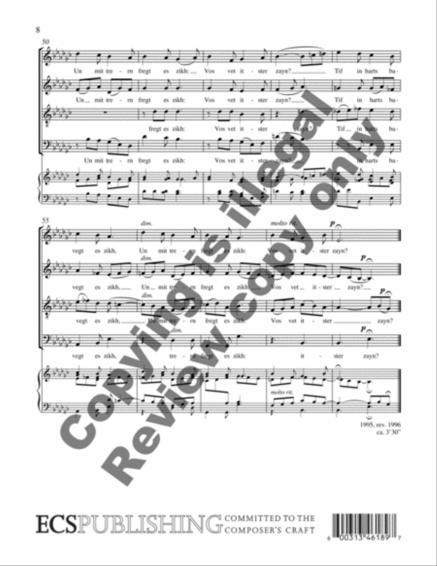 O, ir kleyne likhtelekh 4-Part scores gallery preview page 5