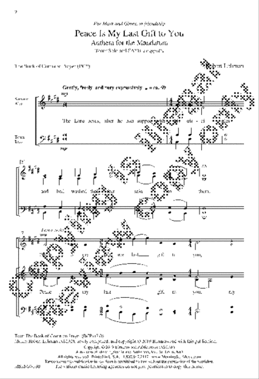 Peace Is My Last Gift to You 4-Part scores gallery preview page 2