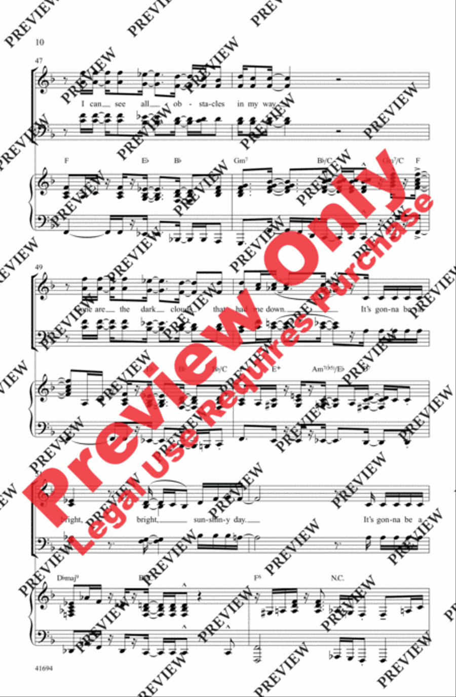 I Can See Clearly Now 4-Part scores gallery preview page 10