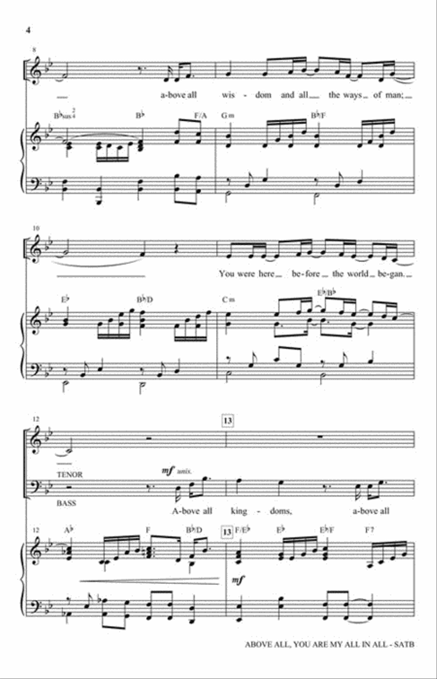 Above All, You Are My All In All 4-Part scores gallery preview page 3