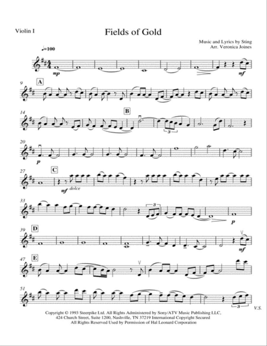 Fields Of Gold String Trio scores gallery preview page 6
