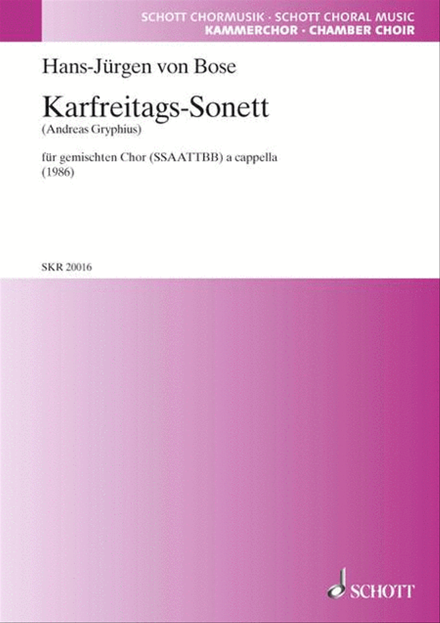 Karfreitags-Sonett Karfreitags-Sonett 4-Part scores gallery preview page 1