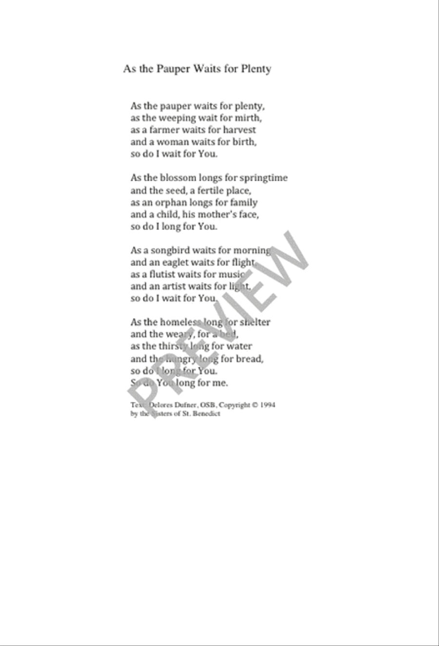 As the Pauper Waits for Plenty 4-Part scores gallery preview page 2