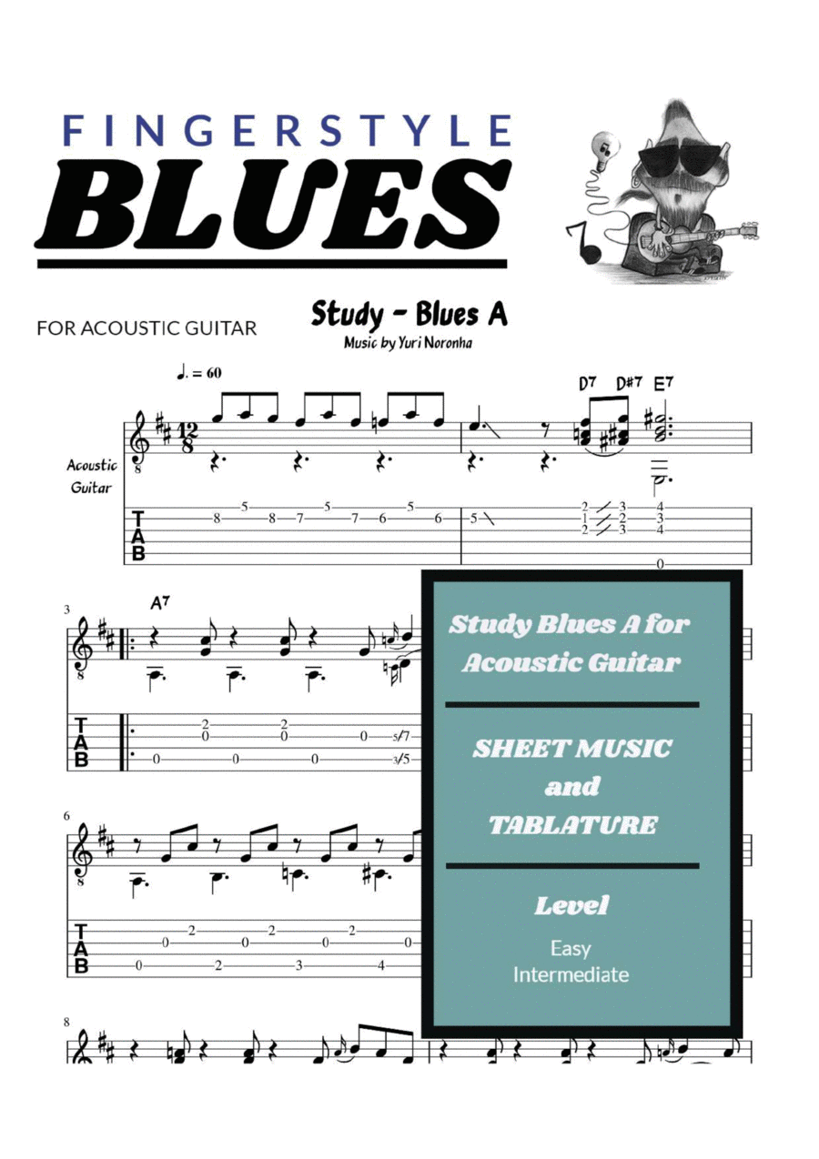 Blues A - Fingerstyle for Acoustic Guitar Acoustic Guitar scores gallery preview page 1