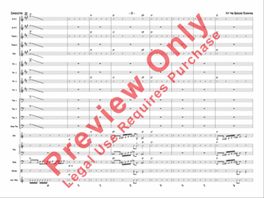 Hit the Ground Running (score only) Jazz Ensemble scores gallery preview page 16