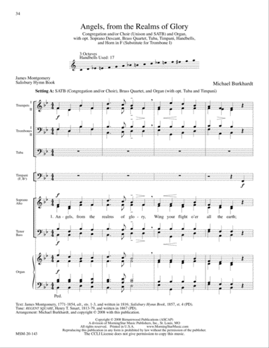 Five Carol Accompaniments for Brass Quartet and Organ 4-Part scores gallery preview page 16