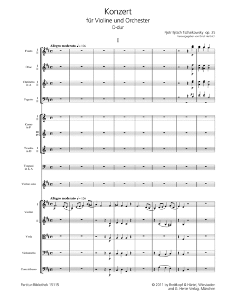 Violin Concerto in D major Op. 35 Orchestra scores gallery preview page 2