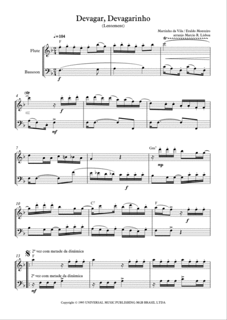 Devagar, Devagarinho Woodwind Ensemble scores gallery preview page 2
