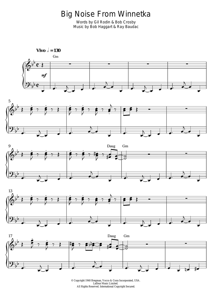 Big Noise From Winnetka Piano Solo scores gallery preview page 1