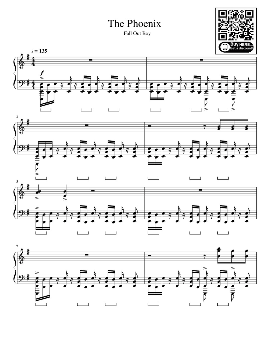 The Phoenix Easy Piano scores gallery preview page 1