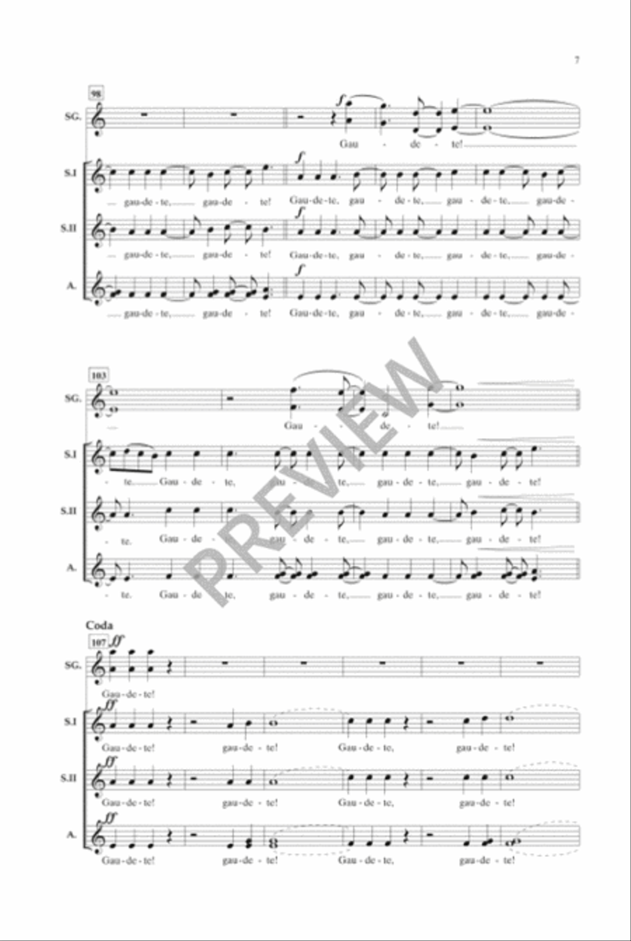 Gaudete! - SSA (Vocal Score) SSA scores gallery preview page 6