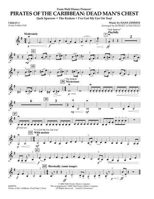 Pirates of the Caribbean: Dead Man's Chest - Violin 3 (Viola Treble Clef)