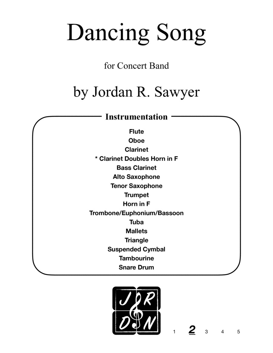 Dancing Song Concert Band scores gallery preview page 1