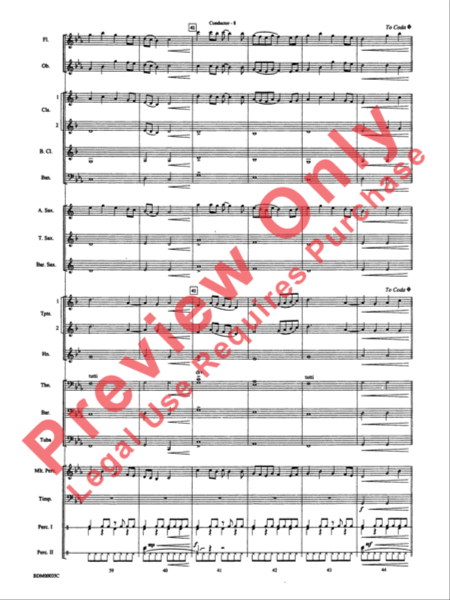 Tribal War Chant Concert Band scores gallery preview page 11