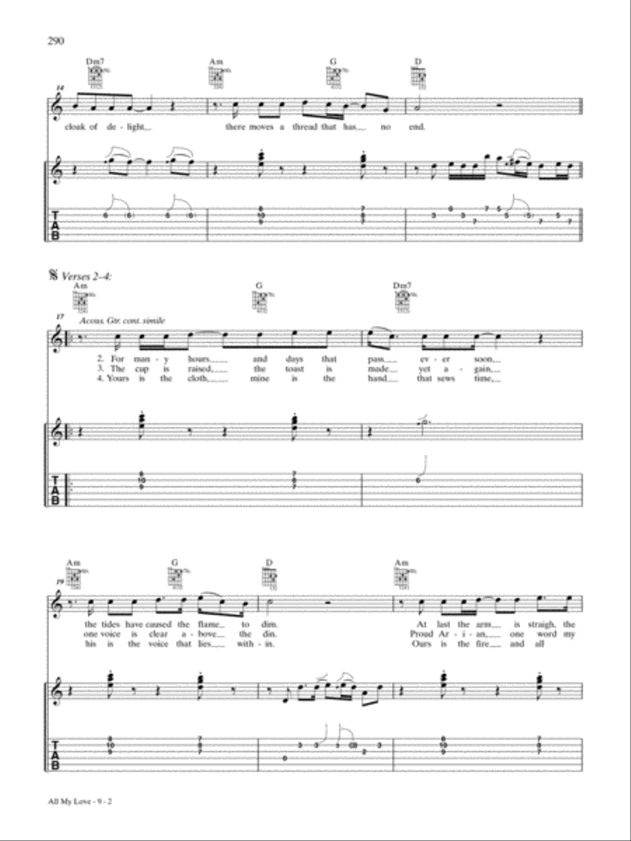 All My Love Guitar Tablature scores gallery preview page 2