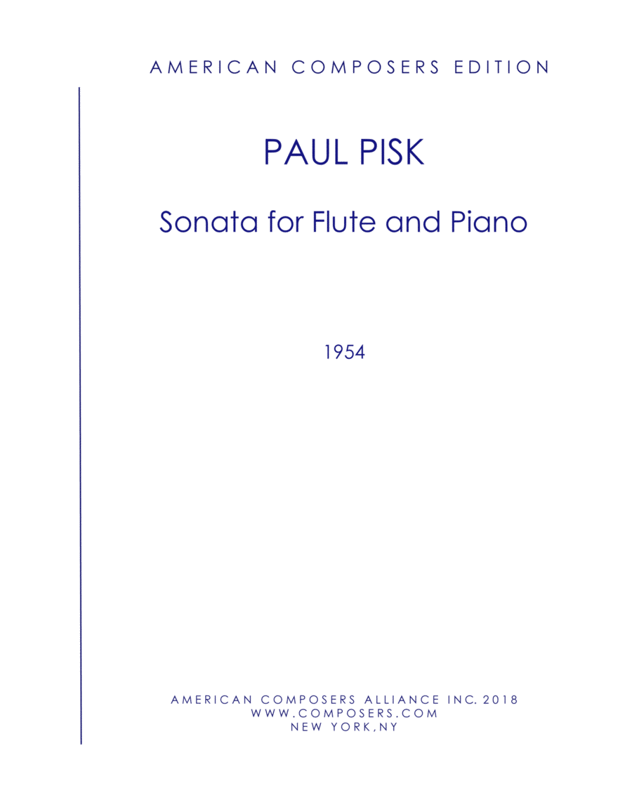 [Pisk] Sonata for Flute and Piano Flute Solo scores gallery preview page 1