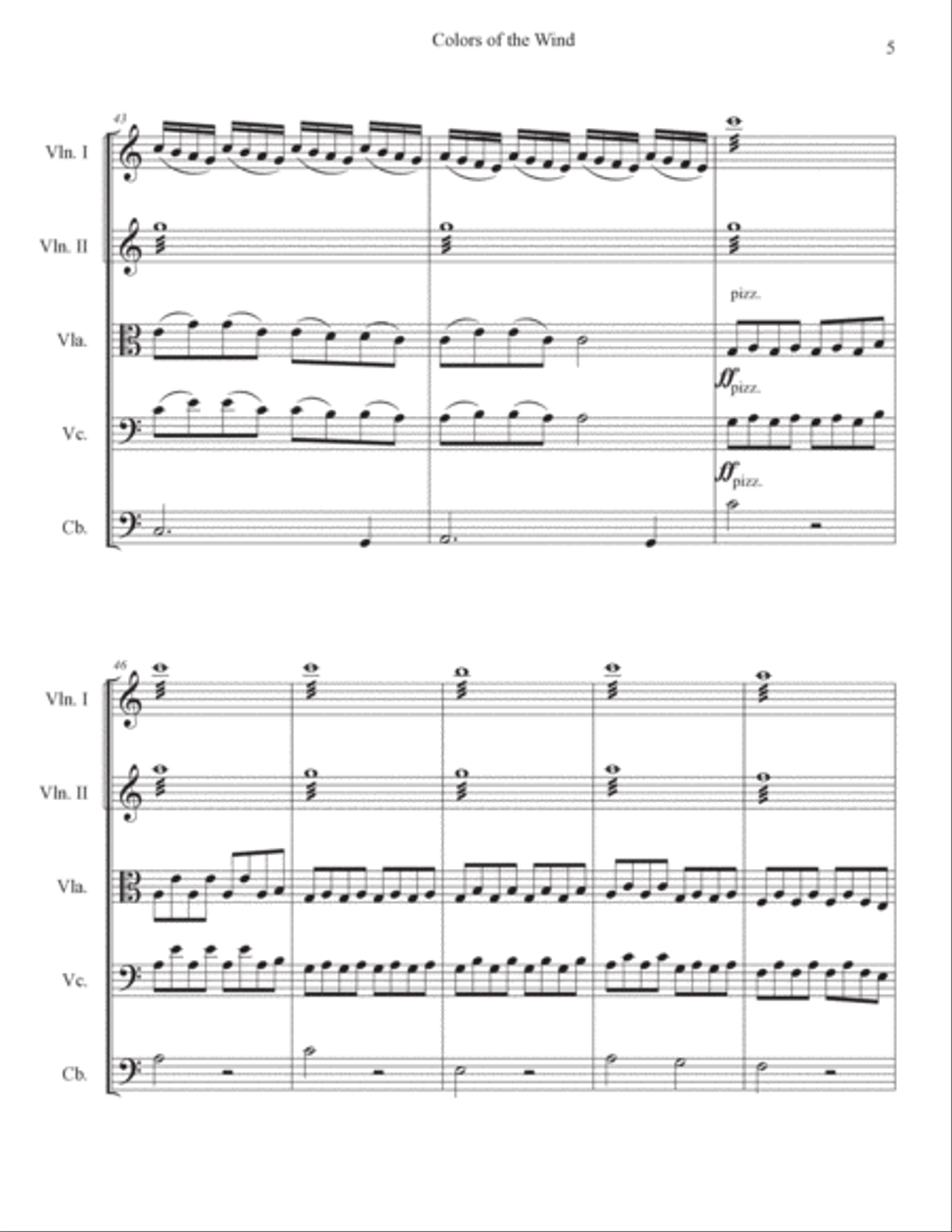Colors Of The Wind String Orchestra scores gallery preview page 5