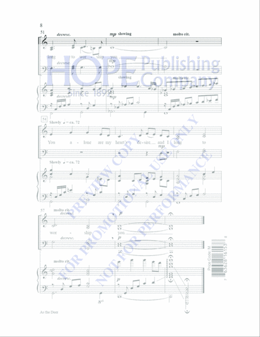 As the Deer As the Deer 4-Part scores gallery preview page 8