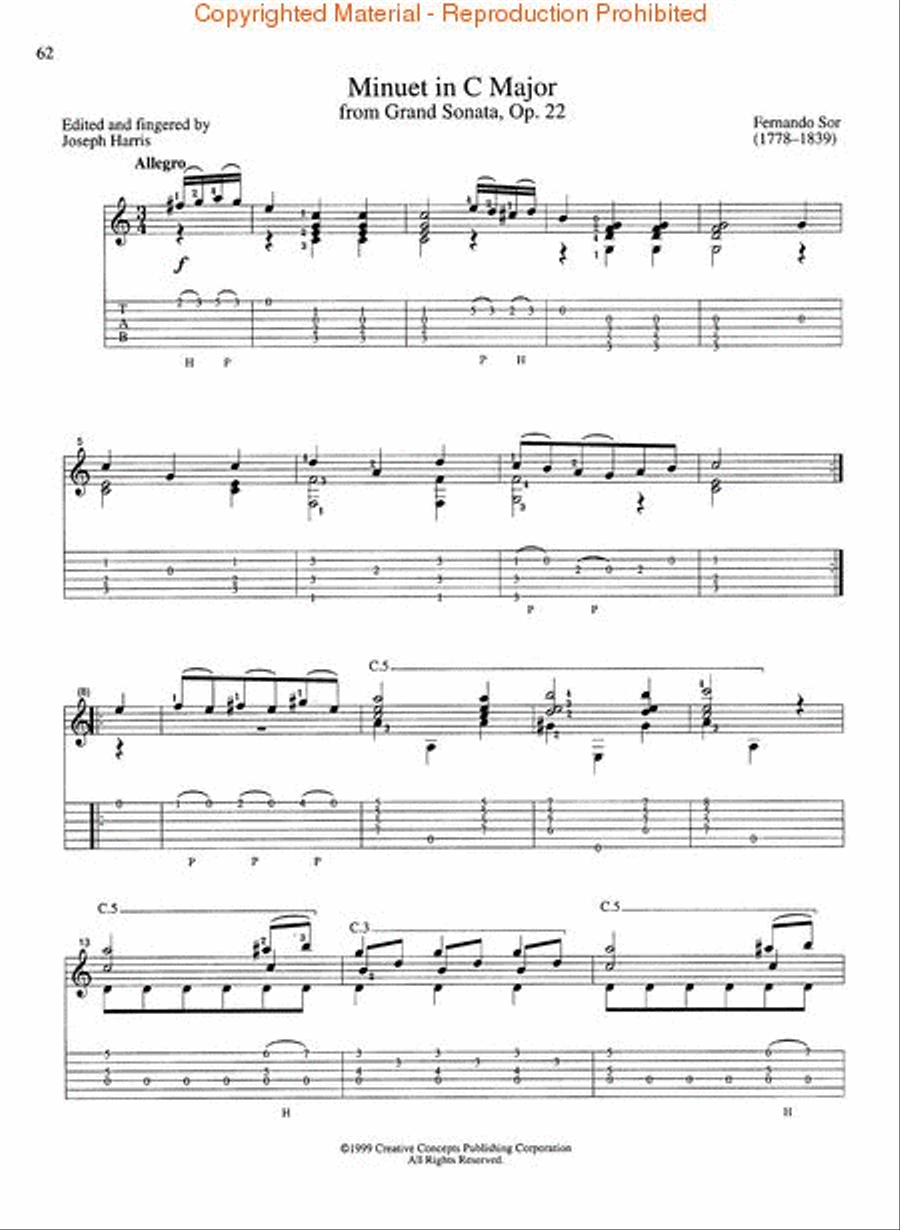 Classical Guitar of Fernando Sor Acoustic Guitar scores gallery preview page 3