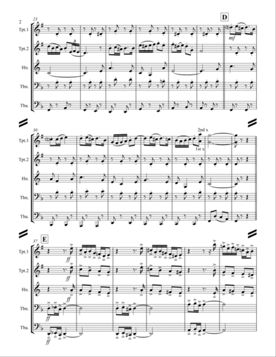 Valdres March (for Brass Quintet) Brass Quintet scores gallery preview page 3