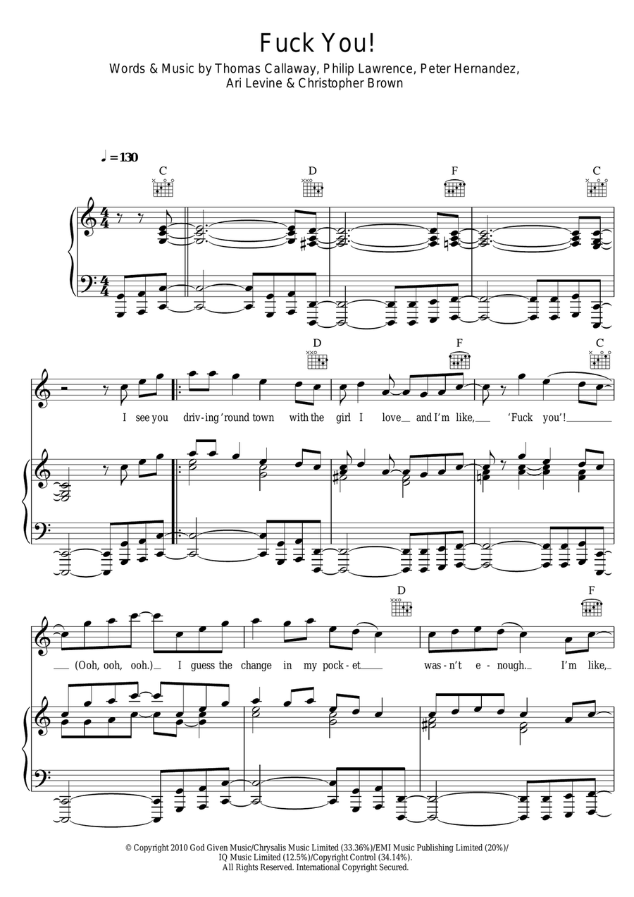 F**k You! F**k You! Acoustic Guitar scores gallery preview page 1