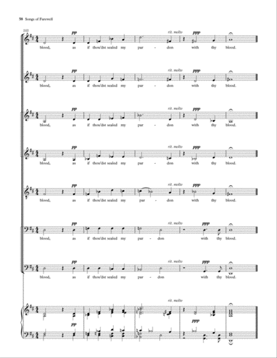 Songs of Farewell Divisi scores gallery preview page 59