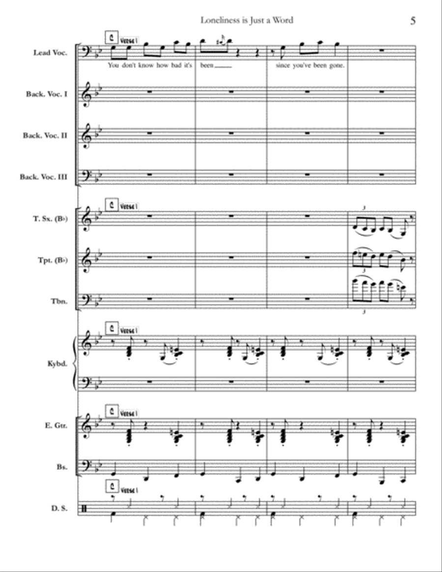 Loneliness Is Just A Word Small Ensemble scores gallery preview page 5