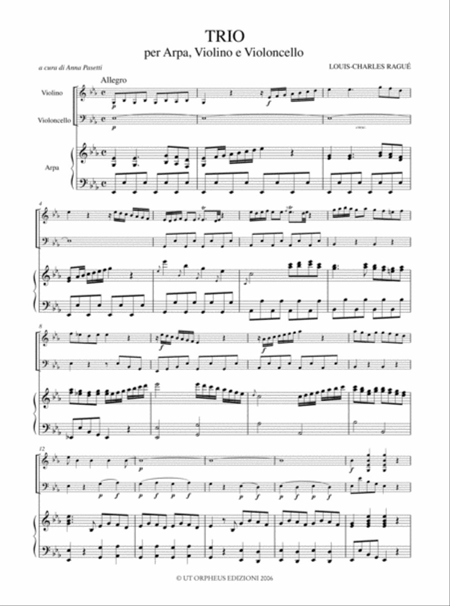 Trio for Harp, Violin and Violoncello String Orchestra scores gallery preview page 2