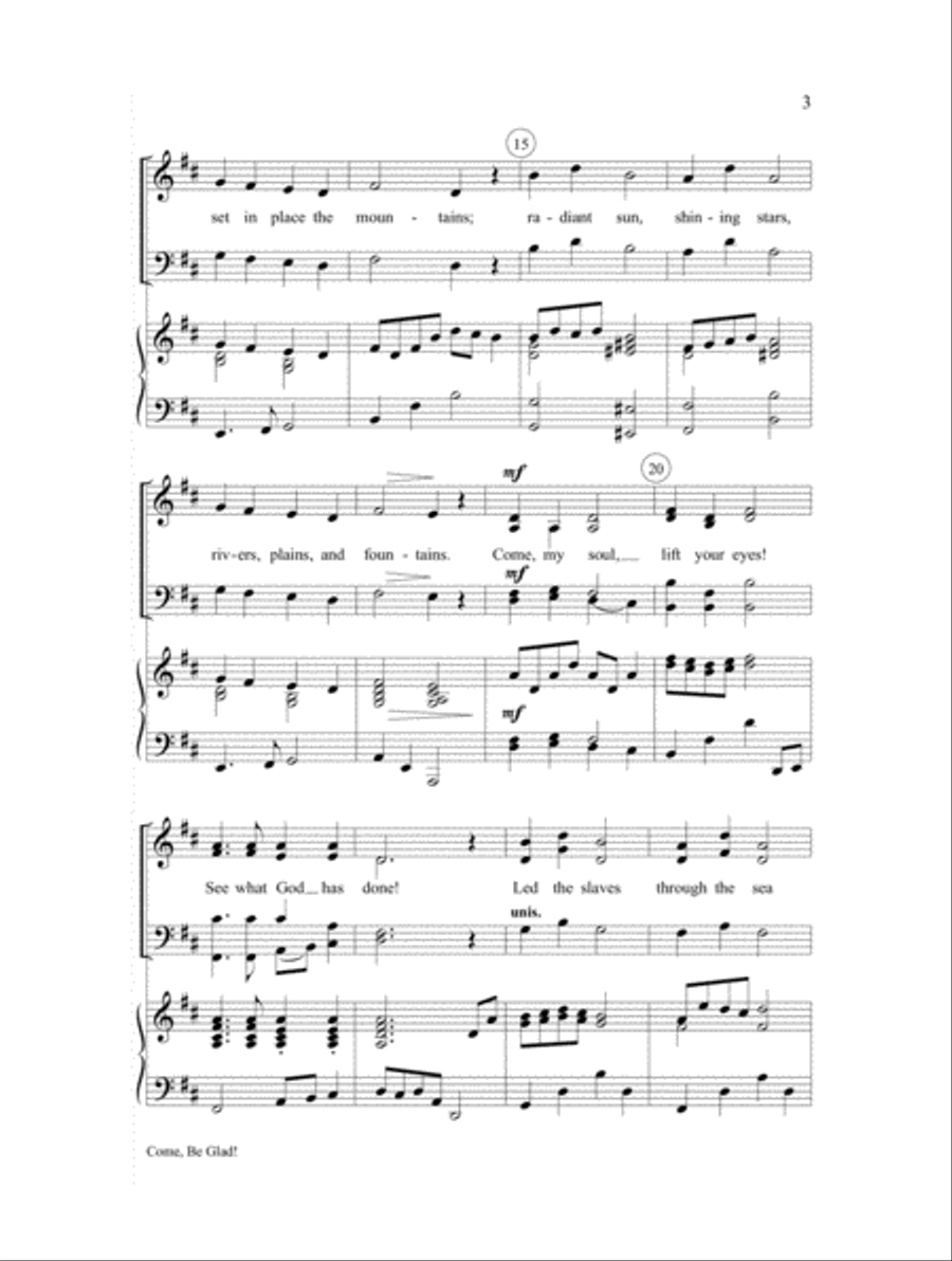 Come, Be Glad 4-Part scores gallery preview page 3